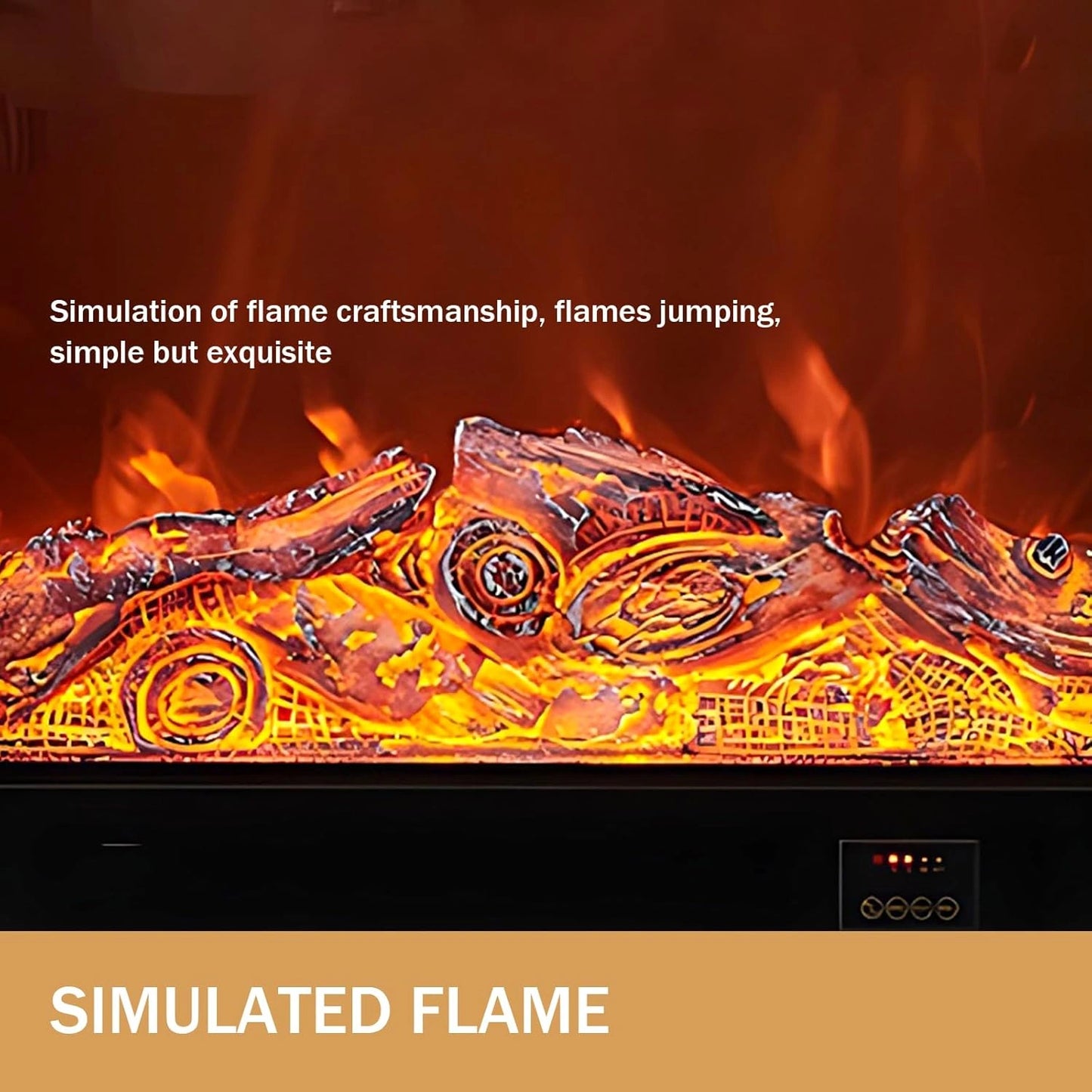 Aihm-Lon Modern Electric Fireplace Includes Retro Brick and Side Carving Design 59”