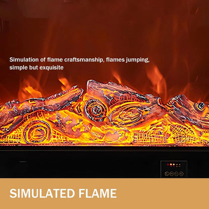 Aihm-Lon Modern Electric Fireplace Includes Retro Brick and Side Carving Design 59”