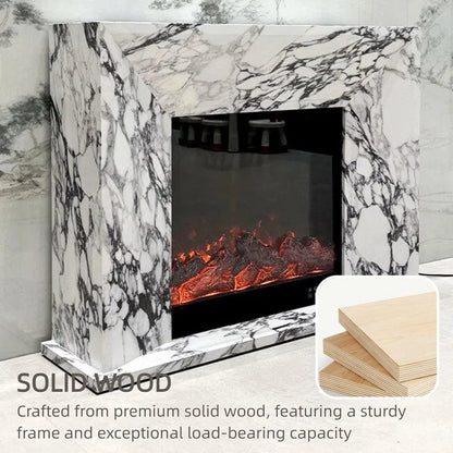 Aihm-Lon Unique Electric Fireplace Includes Marble Pattern Design 47”