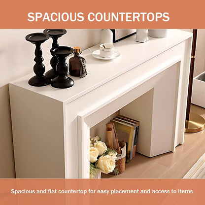 Aihm-Lon White Electric Fireplace French Square Design 47”