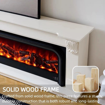 Aihm-Lon French Electric Fireplace with Mantel Includes Arched Frames 79”