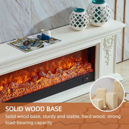 Aihm-Lon Minimalist Electric Fireplace 3D Carving 71”