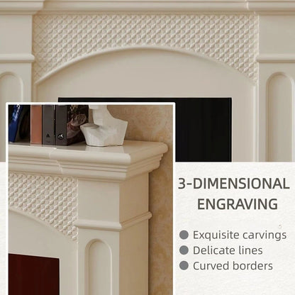 Aihm-Lon Simple Electric Fireplace Includes Diamond Pattern & Curved Frame 47”