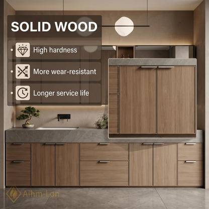 60''-96'' Double Bathroom Vanity with Sink Light Wood Finish Slatted Center Panel