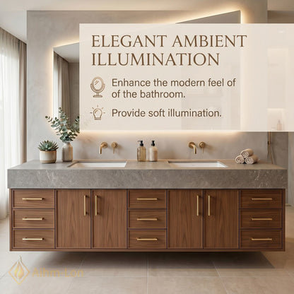 76''-96'' Bathroom Vanity with Sink Floating Base Construction Wood-Grain Drawer Fronts Double