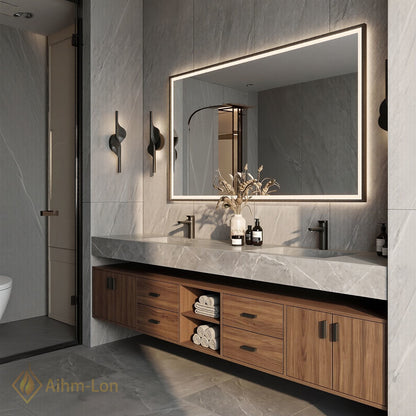 60''-96'' Double Bathroom Vanity with Sink Floating Storage Drawers Large Marble Modern