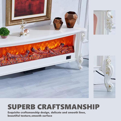 Aihm-Lon White Electric Fireplace with Exquisite Patterns 30”-54”