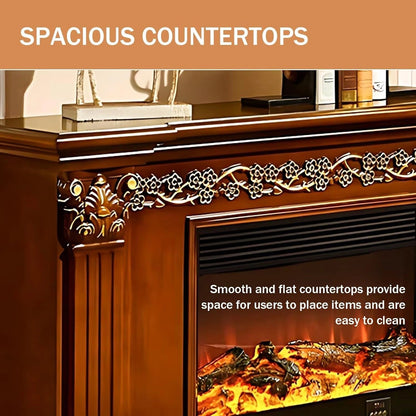 Aihm-Lon Luxurious Electric Fireplace Horizontal Carved Design 59”