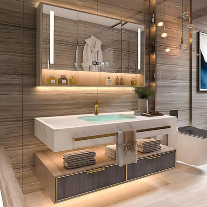 36"-72"Luxurious Bathroom Vanity with Sink Includes Modern Metal Luxury Style