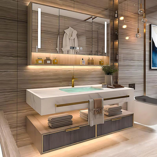 36"-72"Luxurious Bathroom Vanity with Sink Includes Modern Metal Luxury Style