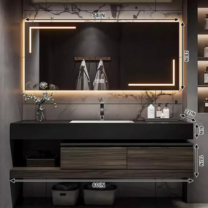 36"-72"Modern Bathroom Vanity Includes Wood Grain Simple Design