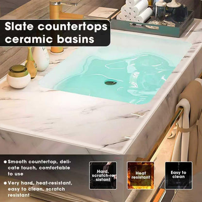 36"-72"Luxurious Bathroom Vanity with Sink Includes Modern Metal Luxury Style