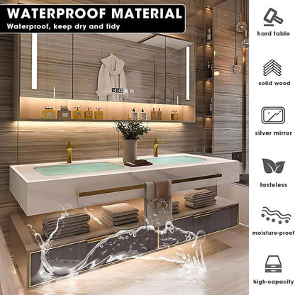 36"-72"Luxurious Bathroom Vanity with Sink Includes Modern Metal Luxury Style