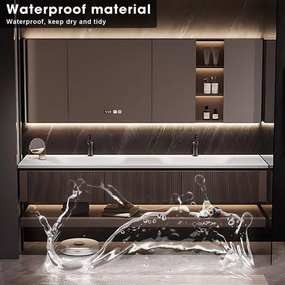 52"-96"Modern Solid Wood Bathroom Vanity ,Smart Defog Mirror