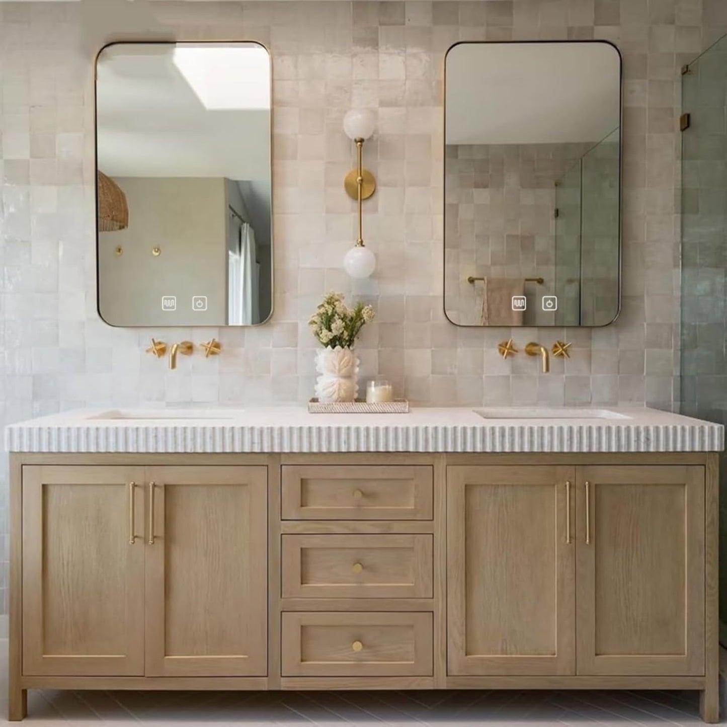 60"-96"Modern Bathroom Vanity with Double Sinks (Rustic Log Style)