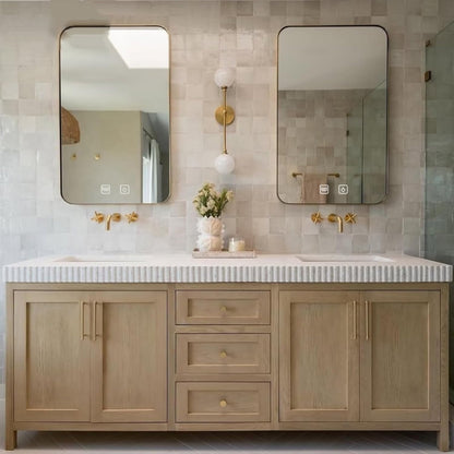 60"-96"Modern Bathroom Vanity with Double Sinks (Rustic Log Style)