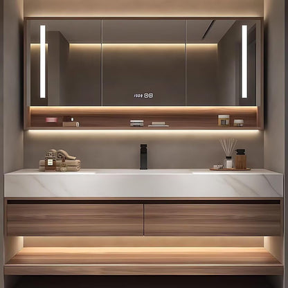 52"40"Luxury Bathroom Vanity with Sink (Wood Grain Color Modern Style)