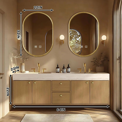 64"-96"Floating Bathroom Vanity with Double Sinks Includes Seamless Ceramic Sink