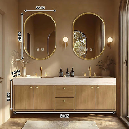 64"-96"Floating Bathroom Vanity with Double Sinks Includes Seamless Ceramic Sink