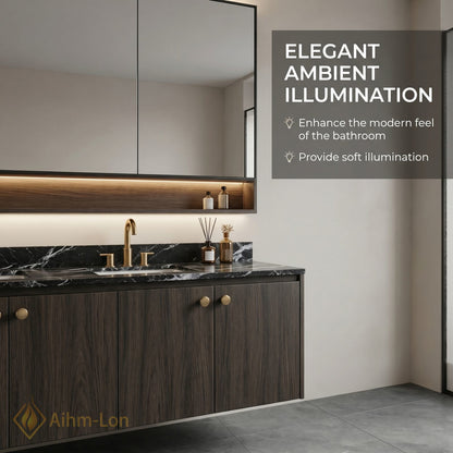60''-96'' Modern Bathroom Vanity with Sink Double Sink Dark Wood Grained Floating Cabinet
