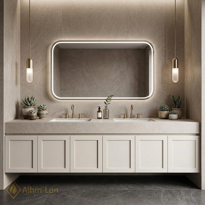 60''-96'' Double Bathroom Vanity with Sink Floating Surface Drawers Modern Elegant Smooth