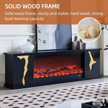 Aihm-Lon Freestanding Electric Fireplace Artistic Crack Design 79”