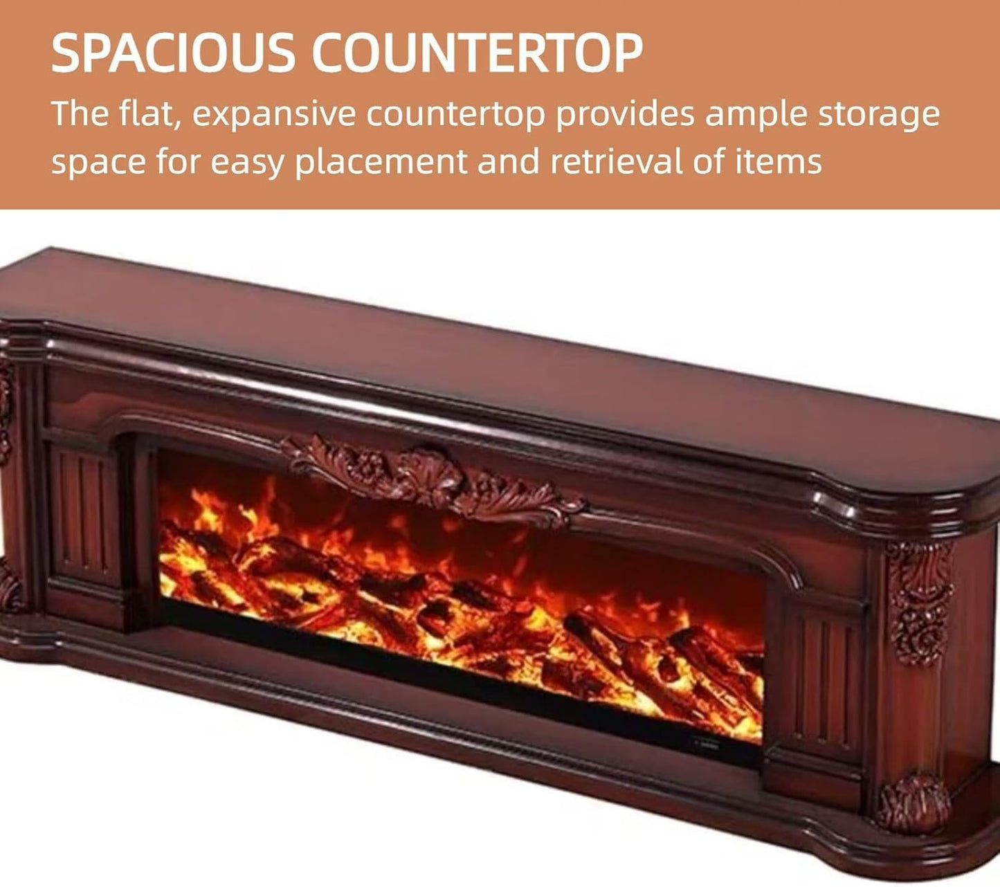 Aihm-Lon Exquisite Electric Fireplace with Realistic LED Flame Effect 79”