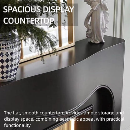 Aihm-Lon Elegant Electric Fireplace Includes Black Modern Wavy Design 42”