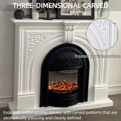 Aihm-Lon Vintage Electric Fireplace Includes Real Flame Insert and Heating Function 51”