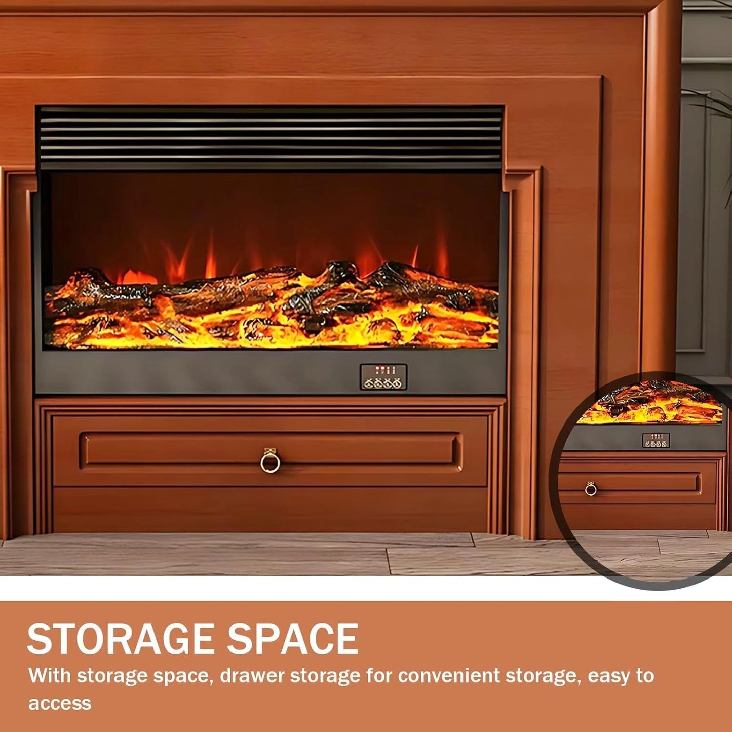 Aihm-Lon Exquisite Electric Fireplace Includes Layered Three-Dimensional Design 59”