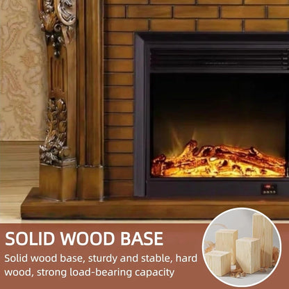 Aihm-Lon Brown Electric Fireplace with LED Simulated Flame 59”