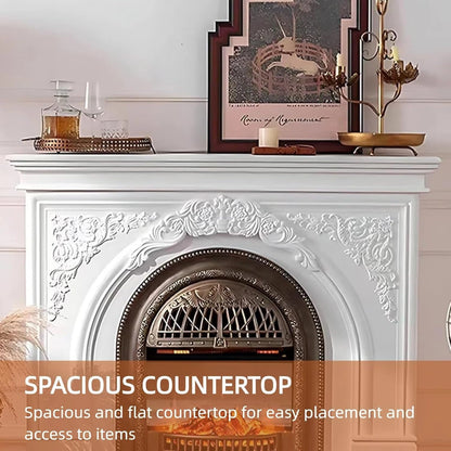 Aihm-Lon Freestanding Electric Fireplace Vintage Tall Chimenea TV Stand 51”