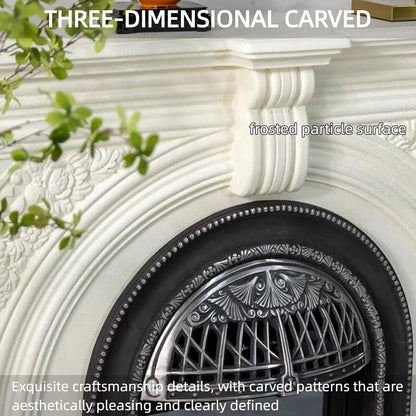 Aihm-Lon Vintage Electric Fireplace Includes Real Flame Insert and Heating Function 51”