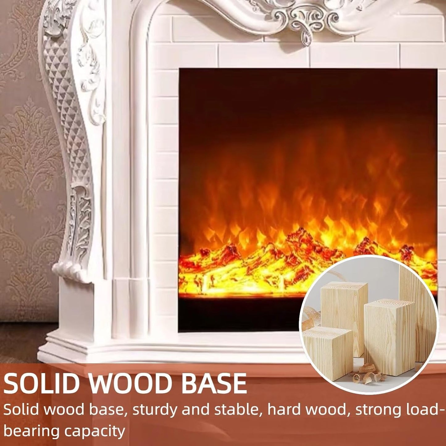 Aihm-Lon Electric Fireplace Intricate Carving Techniques 47”