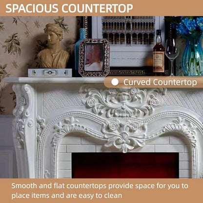 Aihm-Lon Retro Electric Fireplace Includes White European Faux Bricks 59”