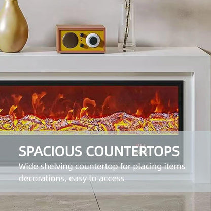 Aihm-Lon Modern Electric Fireplace with Spacious Top Shelf 59”-95”