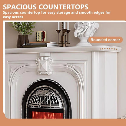 Aihm-Lon Elegant Electric Fireplace with Vintage Birdcage and Faux Flames 39”-59”