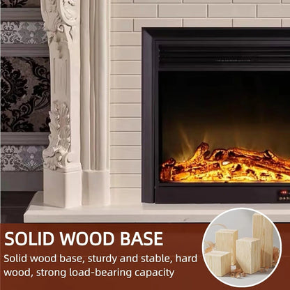 Aihm-Lon Brown Electric Fireplace with LED Simulated Flame 59”