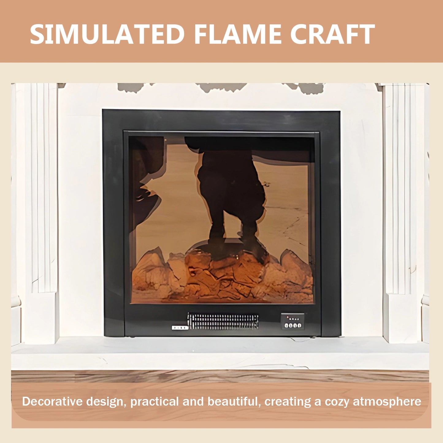 Aihm-Lon Simple Electric Fireplace Modern TV Console Includes Realistic Flame Effect 63”