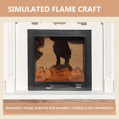 Aihm-Lon Simple Electric Fireplace Modern TV Console Includes Realistic Flame Effect 63”