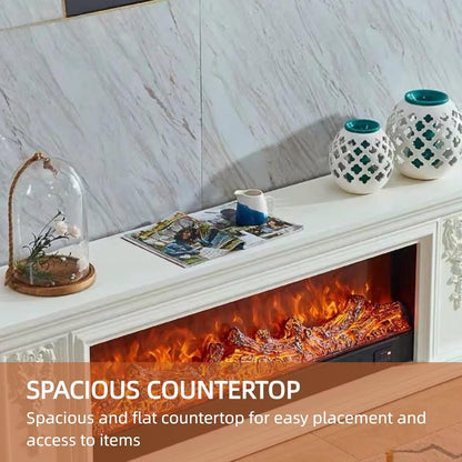 Aihm-Lon Minimalist Electric Fireplace 3D Carving 71”