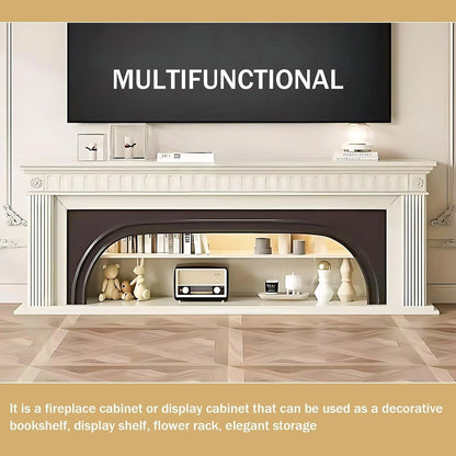 Aihm-Lon Freestanding Electric Fireplace Includes Striped Column Design 59”-79”