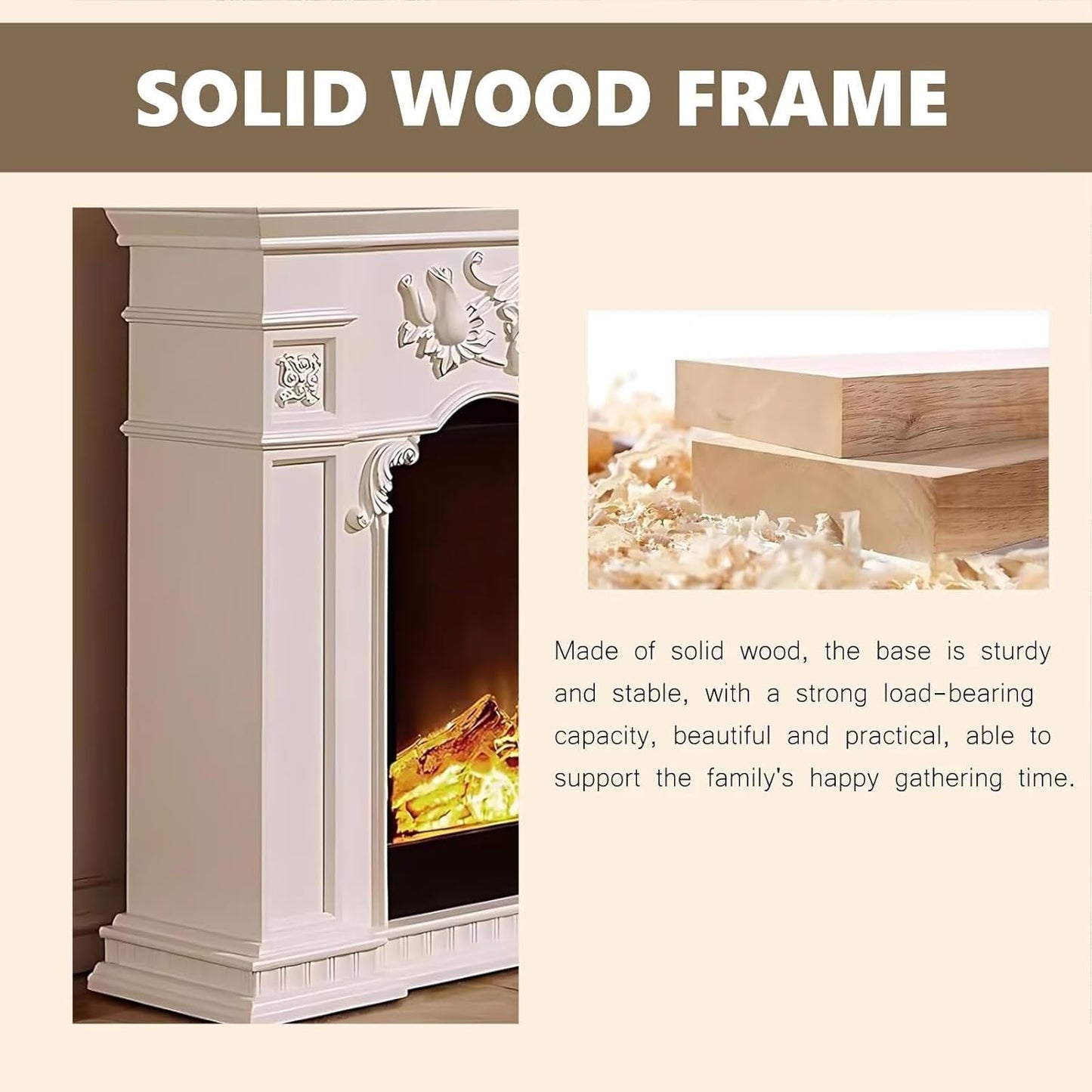 Aihm-Lon Electric Fireplace Three-dimensional Relief Design 39”-59”