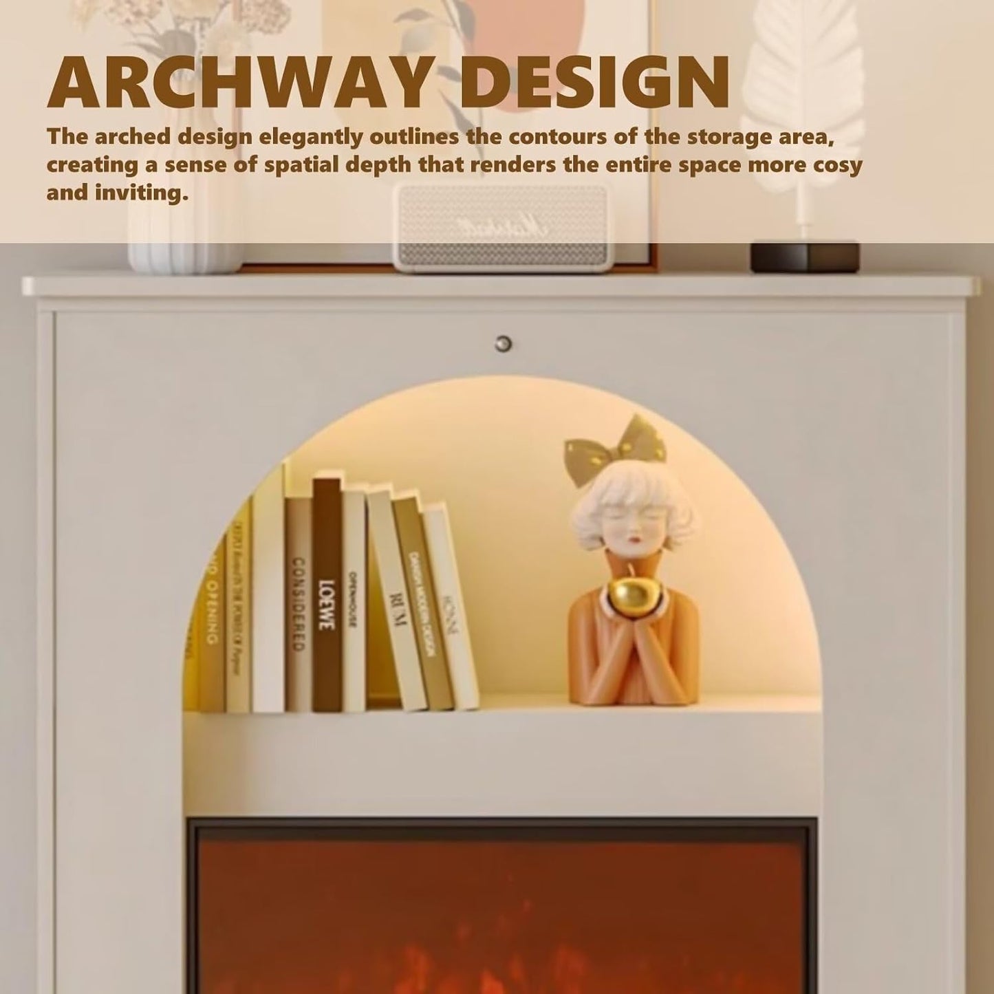 Aihm-Lon Electric Fireplace Archway Design Decorative Fireplace 32”-35”