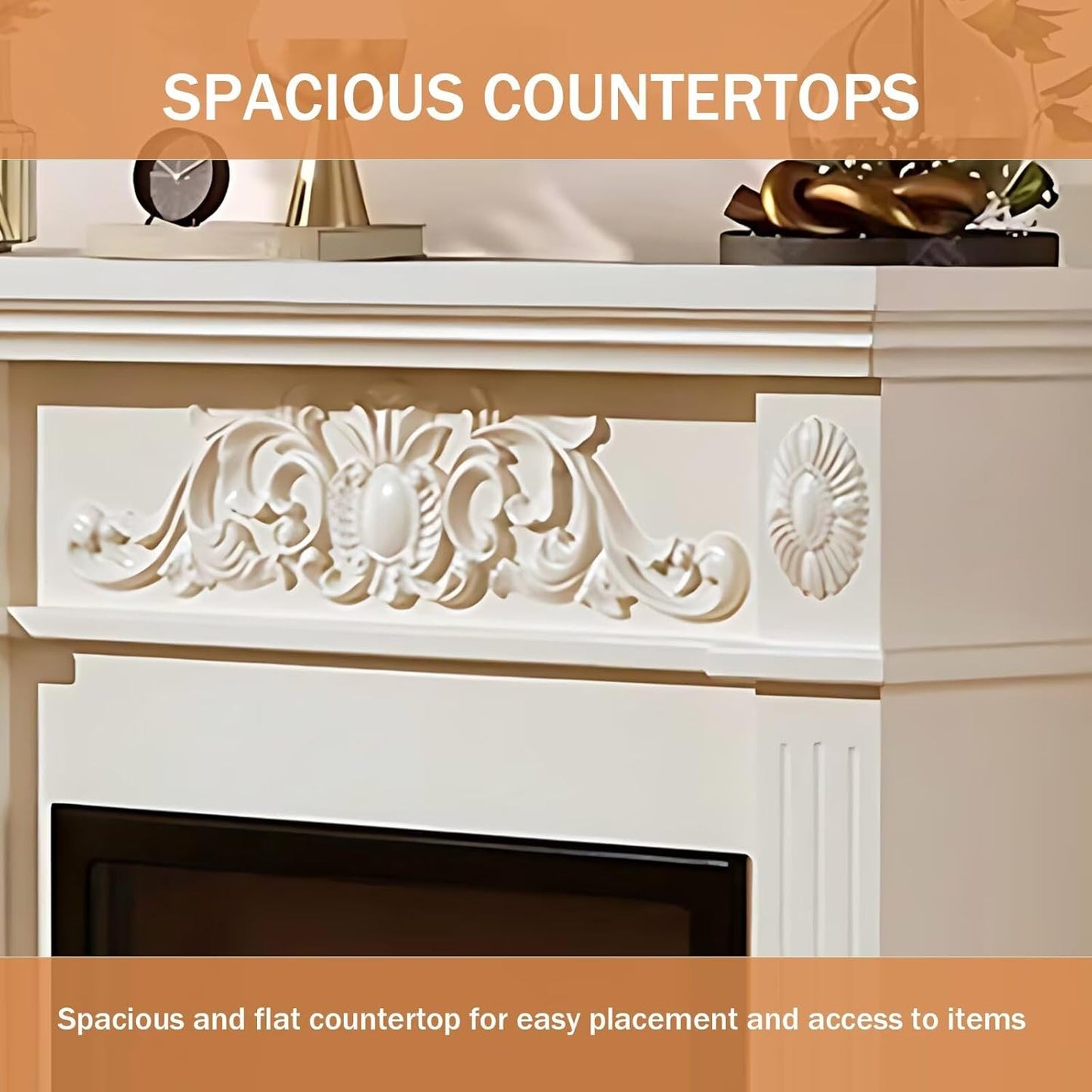 Aihm-Lon Electric Fireplace with Spacious Countertop 47.24”