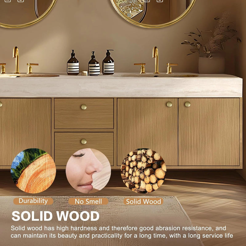 64"-96"Floating Bathroom Vanity with Double Sinks Includes Seamless Ceramic Sink