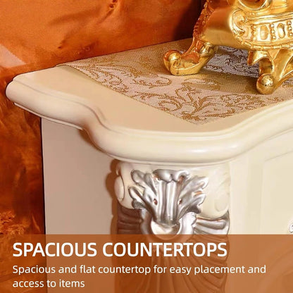 Aihm-Lon White Electric Fireplace with 3D Flame Effect Indoor Heater 59”