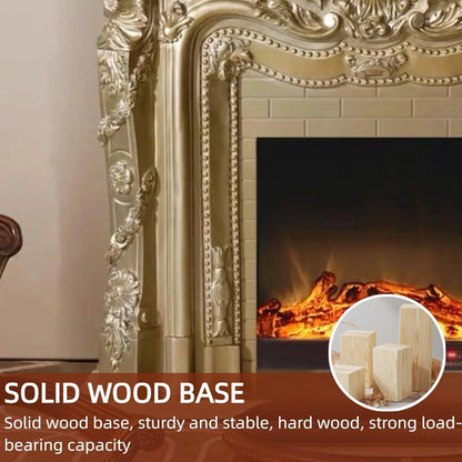 Aihm-Lon Exquisite Electric Fireplace Gold Luxury Countertop Archway 59”