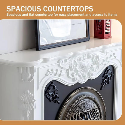 Aihm-Lon Elegant Electric Fireplace Includes Curved Design Lines 43”-59”