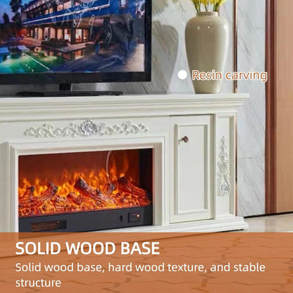 Aihm-Lon Electric Fireplace with Classic Carving Faux Flame 79”